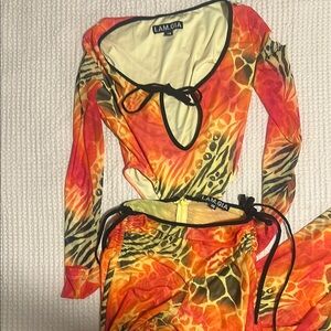 I.AM.GIA Fiery Patterned Top and pant  Set